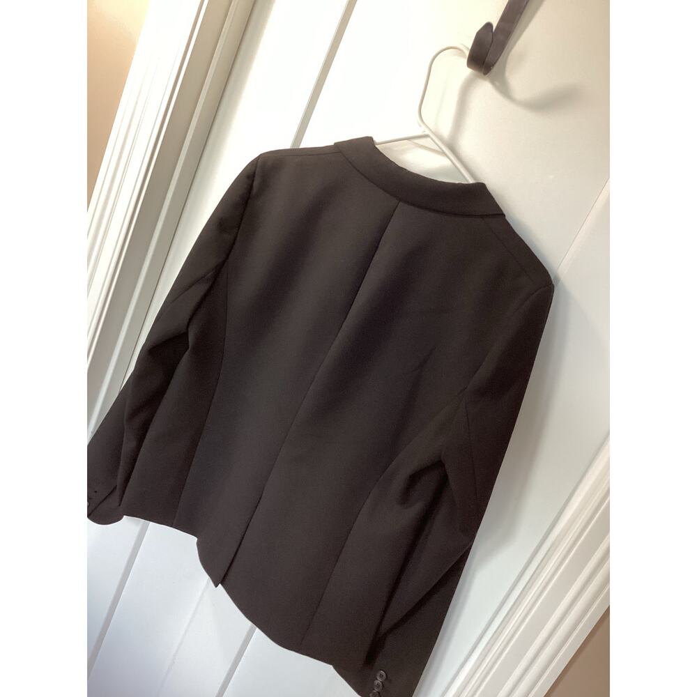 J.CREW Women's Long Sleeve Collarless Double Breasted Blazer Jacket Black 12 - Picture 5 of 11